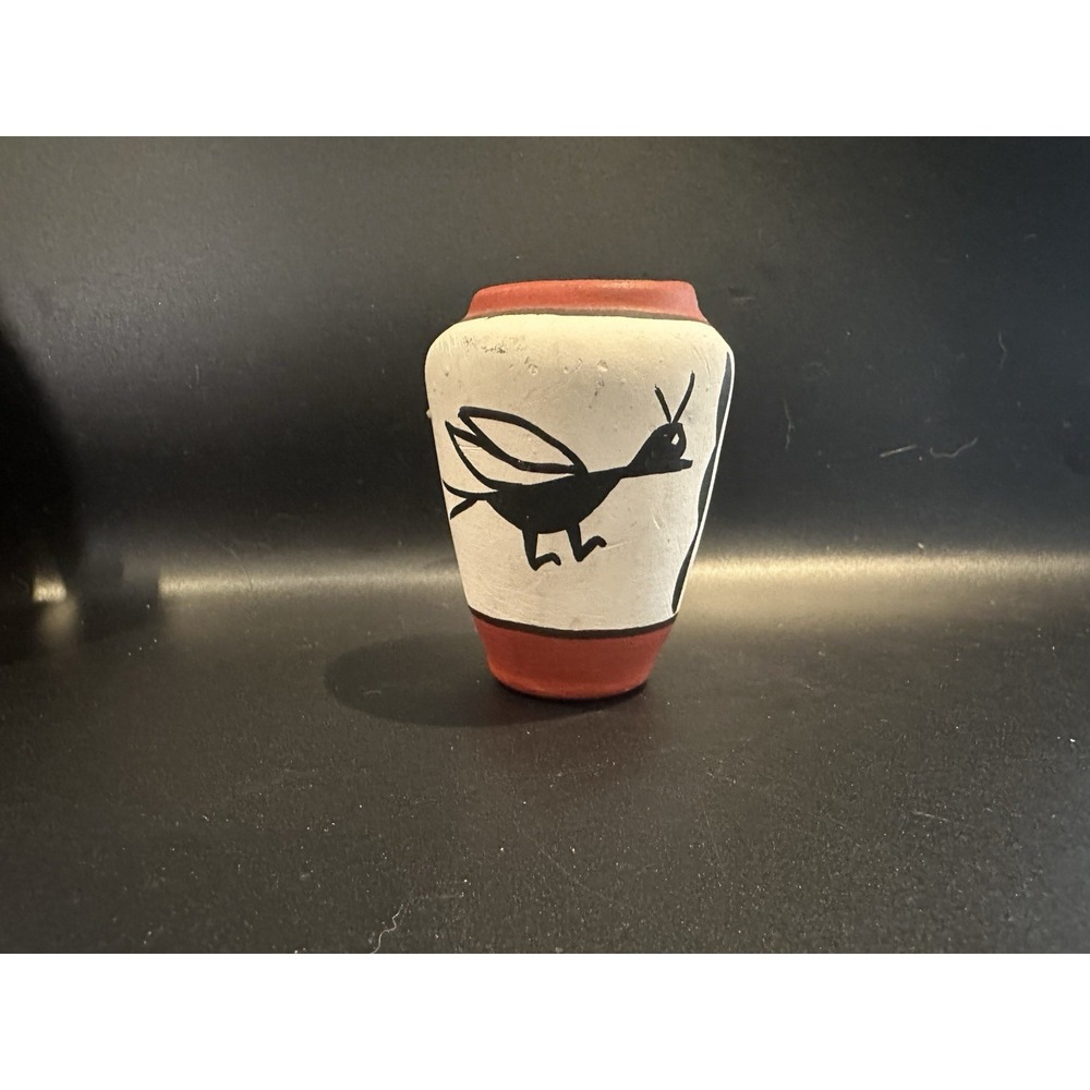 Vintage Signed Jemez Pueblo Native American Pottery Mini Vase -